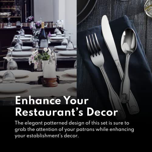 New Star Foodservice 58918 Shell Pattern, 18/0 Stainless Steel, 60 piece Flatware Set