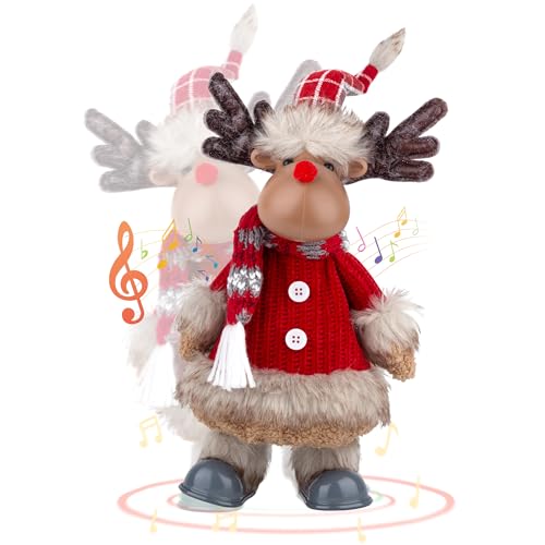 Electric Reindeer with Singing, Dancing, Christmas Animatronics Musical Reindeer, Christmas Plush Doll, Xmas Gift & Indoor Festive Decoration
