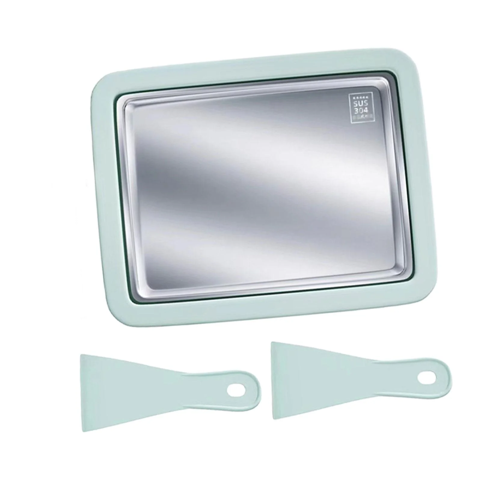 TISHITA Cold Pan Plate DIY Portable Multipurpose Household Sweet Spot Pan Ice Cream Plate Maker for Sorbets Yogurt Soft Serve Green