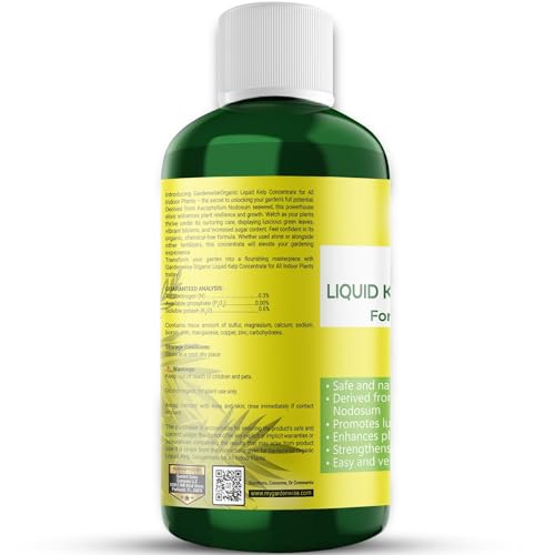 GARDENWISE Organic Premium Kelp Seaweed Concentrate - Liquid Hydroponics Fertilizer - Liquid Plant Food - Nutrient-Rich Soil Enhancer - Natural Plant Food for All Indoor Plants (8 oz)