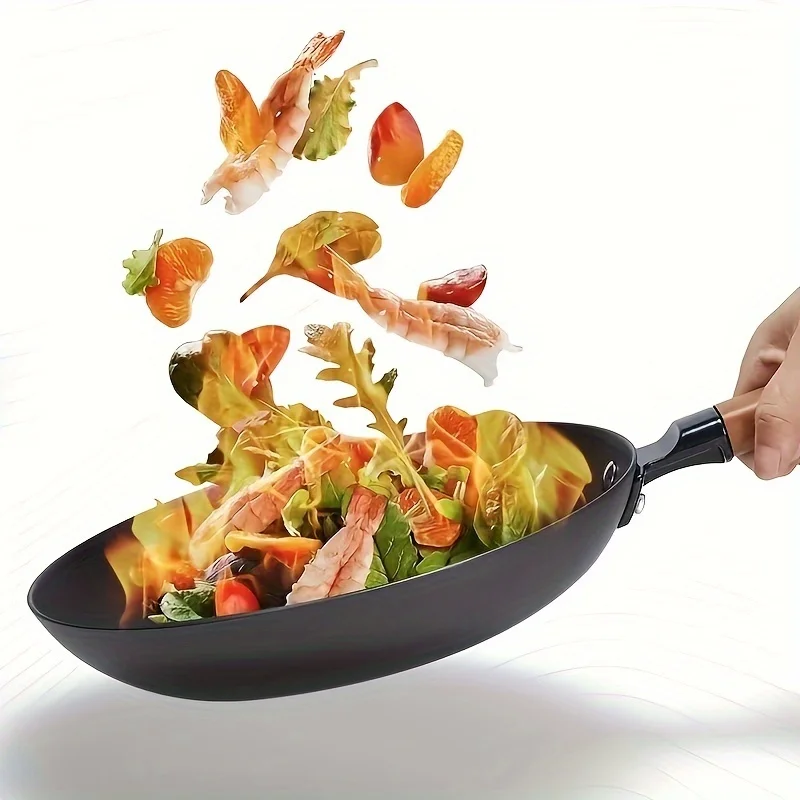 1pc 10.23inch Uncoated Cast Iron Skillet, Frying Pan With Glass Lid, Non-Stick Iron Pan For All Stove, For Making Steak Omelette Pancakes