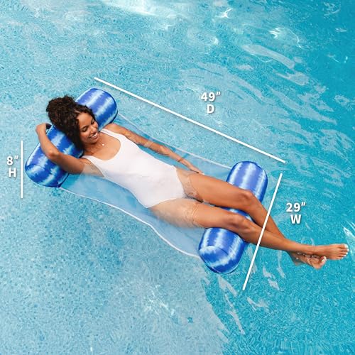 Big Joe Noodle Sling, No Inflation Needed, Pool Float with Armrests, Quick Draining Fabric, Cup Holder
