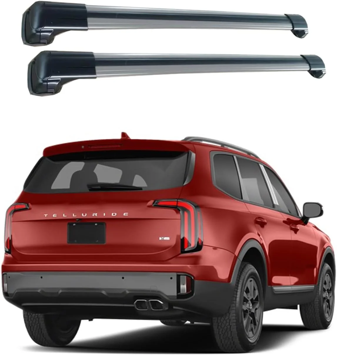 ROKIOTOEX Cobra Roof Rack Crossbars Fit for 2023 Telluride EX X-Line, SX X-Pro Raised Side Rails Rooftop Cargo Luggage Carrier Silver CJ4035