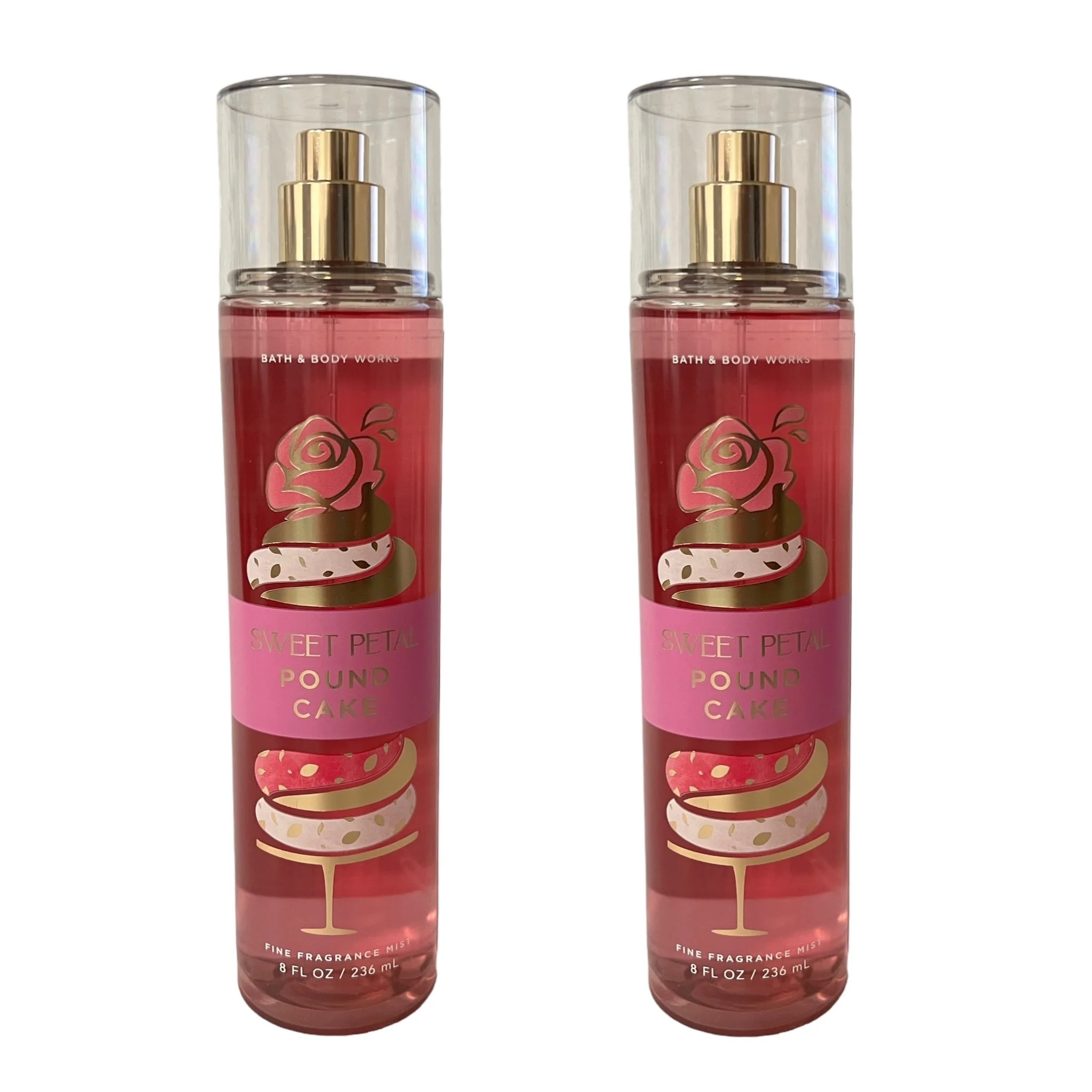 Bath and Body Works Sweet Petal Pound Cake Fragrance Mist Set 8 fl oz