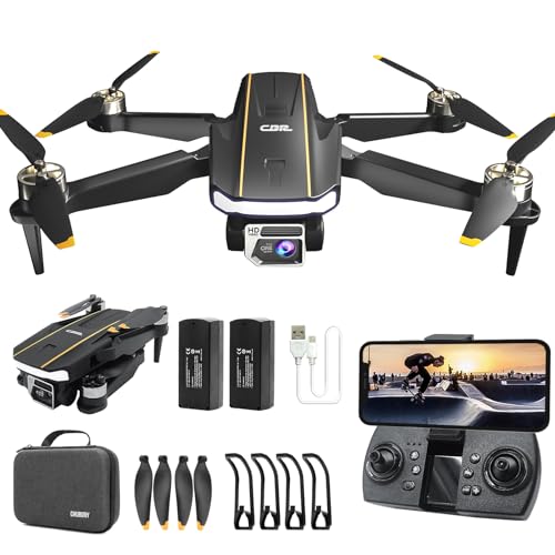 Super Enduring Brushless Motor Drone with Camera for Beginners, CHUBORY A68 WiFi FPV Quadcopter with 2K HD Camera, Auto Hover, 3D Flips, Headless Mode, Trajectory Flight