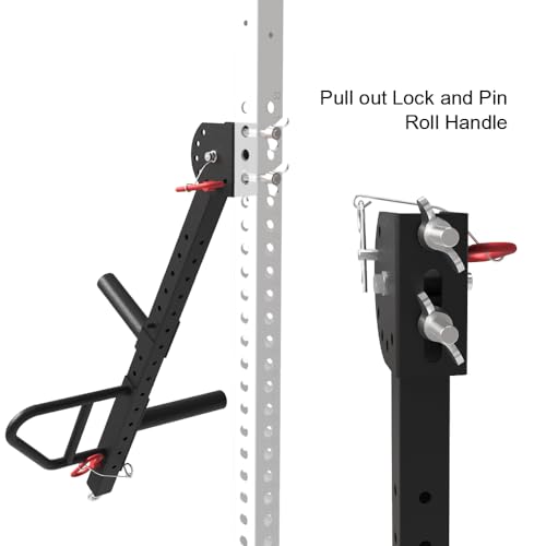 2.36'' x 2.36'' Folding Squat Rack Wall Mounted with Adjustable Pull-Up Bar, J-Hooks,Safety Arm,Dipping bar，with Simth System