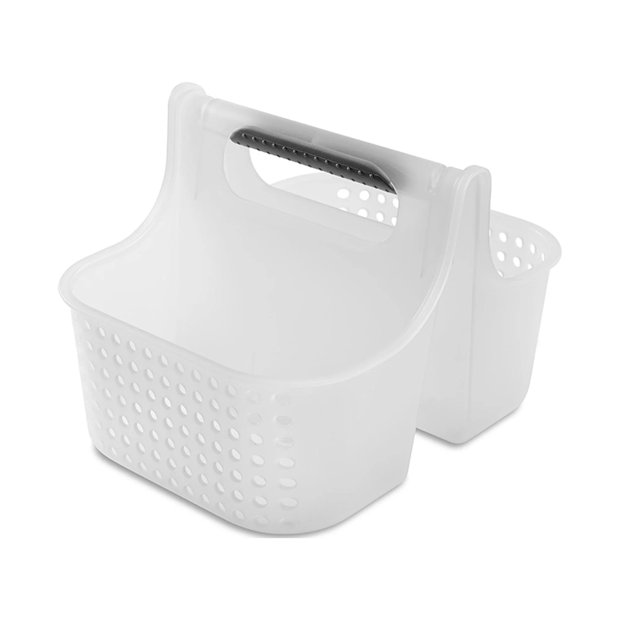 madesmart Small Soft Grip Tote - Frost, Grey | BATH COLLECTION | 2-Compartments | Thick Handle for Carry-comfort | Multi-use Sto