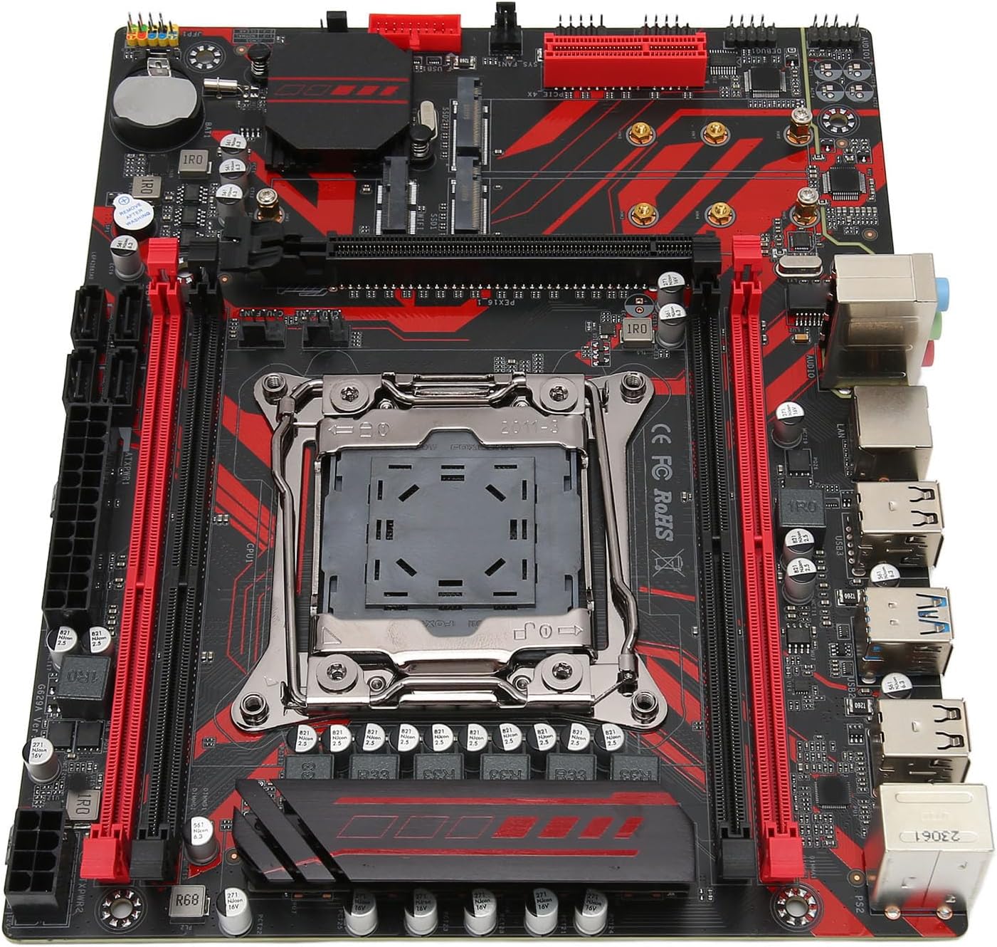 X99 LGA 2011 V3 Gaming Motherboard,Micro ATX Motherboard with RTL8111G Gigabit LAN Card 4 Channel DDR4 Dual M.2 Slots