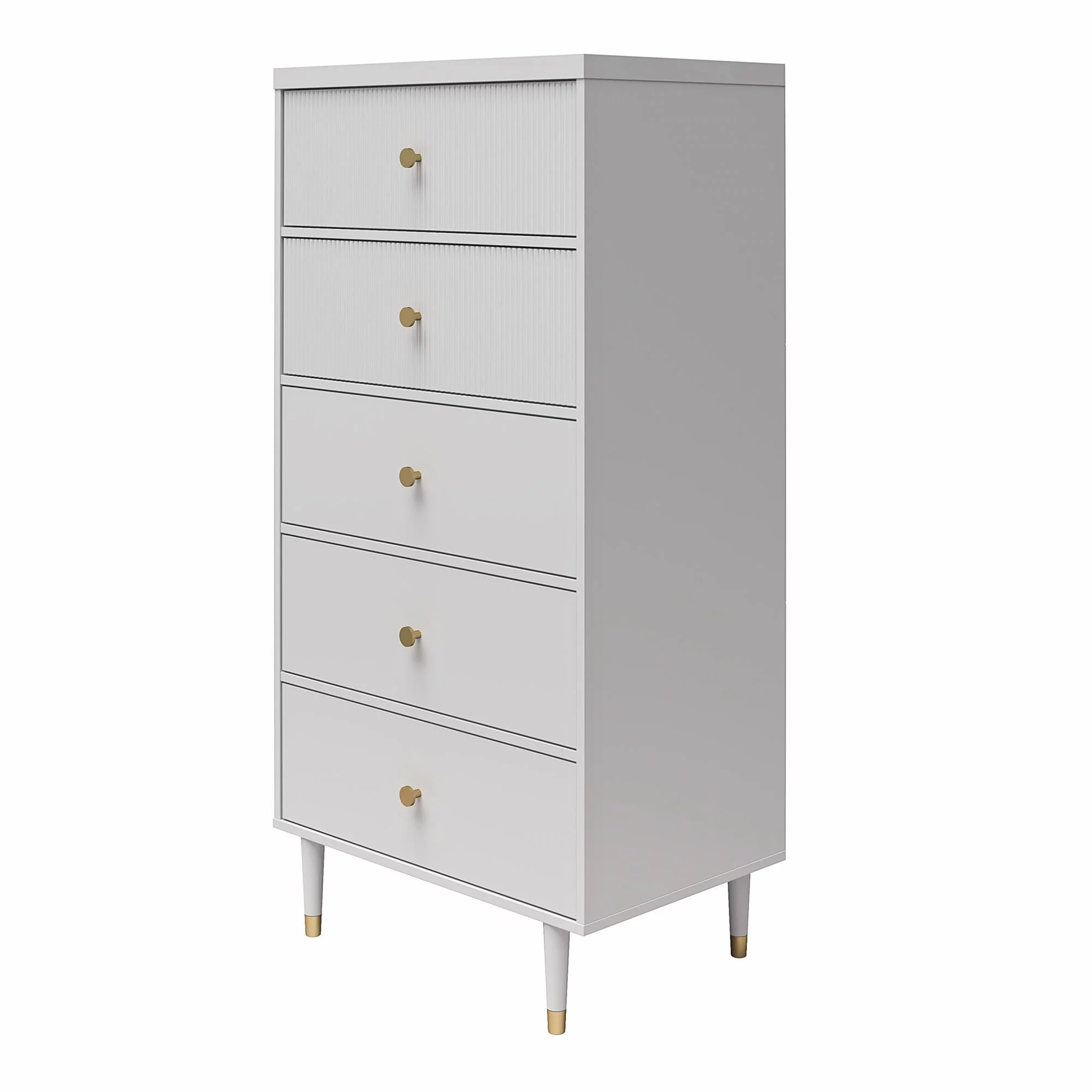 CosmoLiving by Cosmopolitan Elizabeth 5 Drawer Dresser, Dove Gray