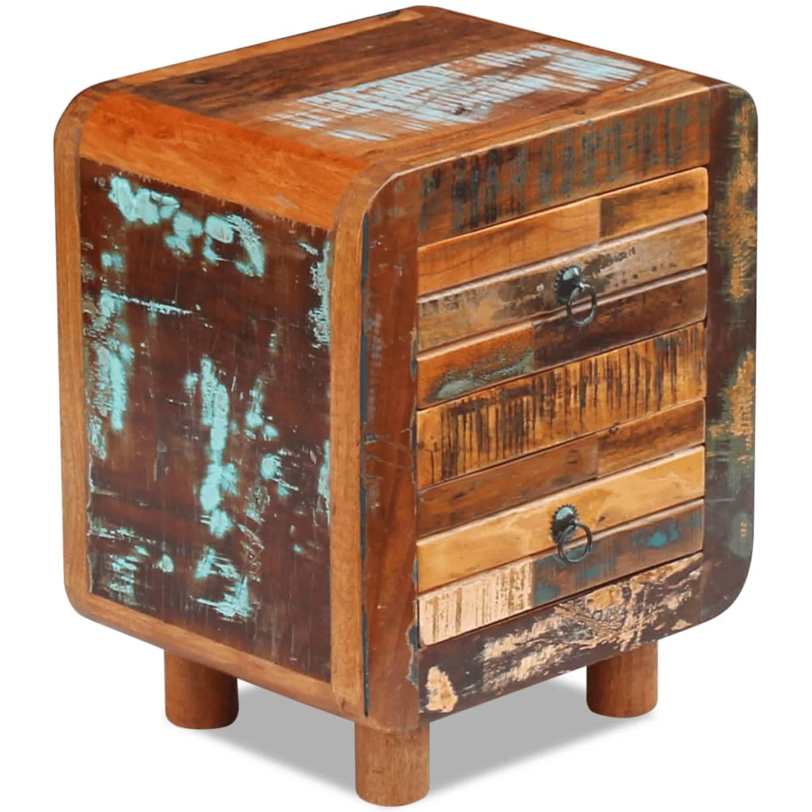 Dcenta Night Cabinet Solid Reclaimed Wood 16.9