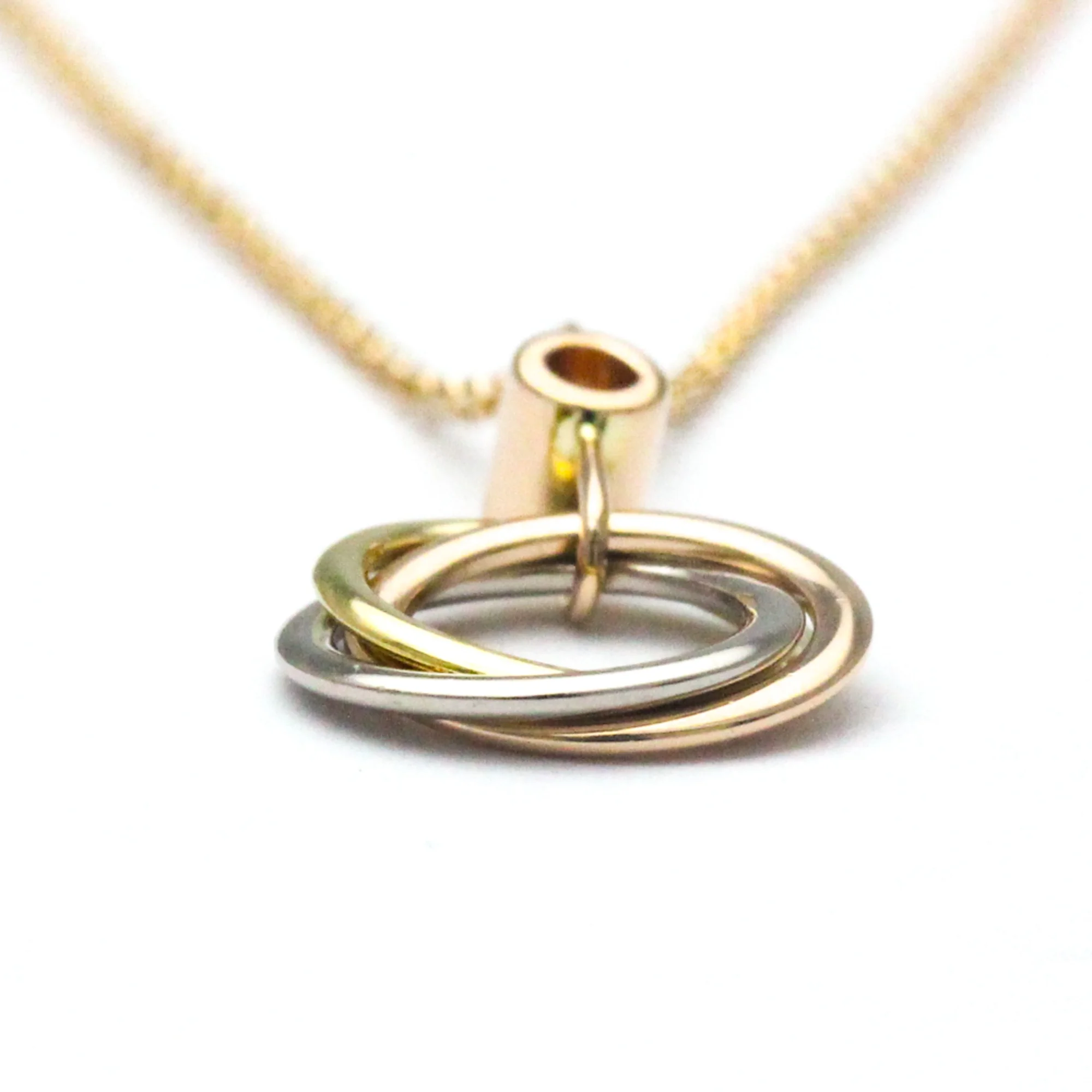 Pre-Owned Cartier Trinity De Cartier B7223500 Pink Gold (18K),White Gold (18K),Yellow Gold (18K) Diamond Men,Women Fashion Pendant Necklace Carat/0.04 (Gold) (Good)