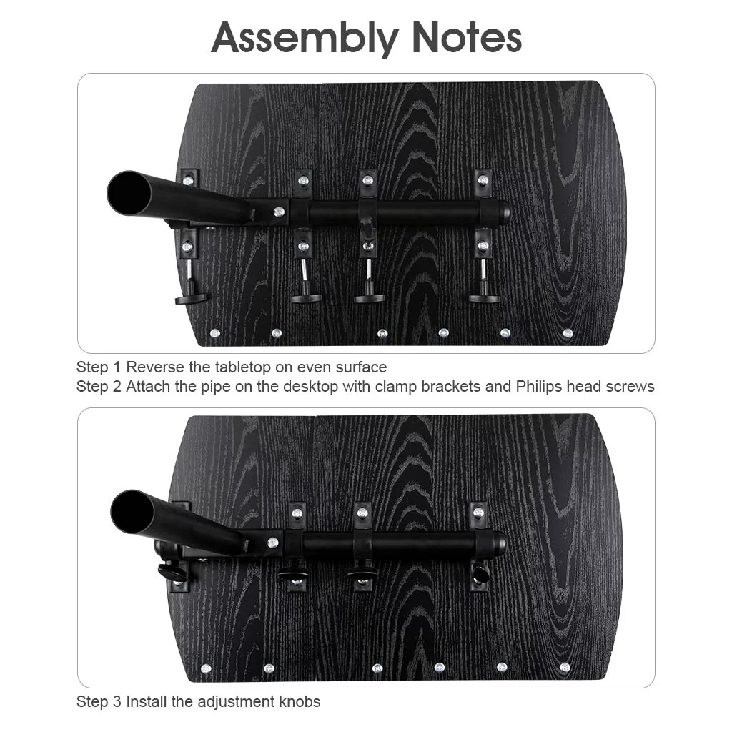 LANGRIA Height Adjustable Mobile Laptop Desk, Black Walnut