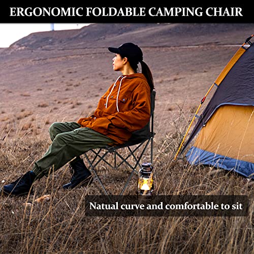 YSSOA Removable Footrest Reclining Camping Chair, 1-Pack, Black