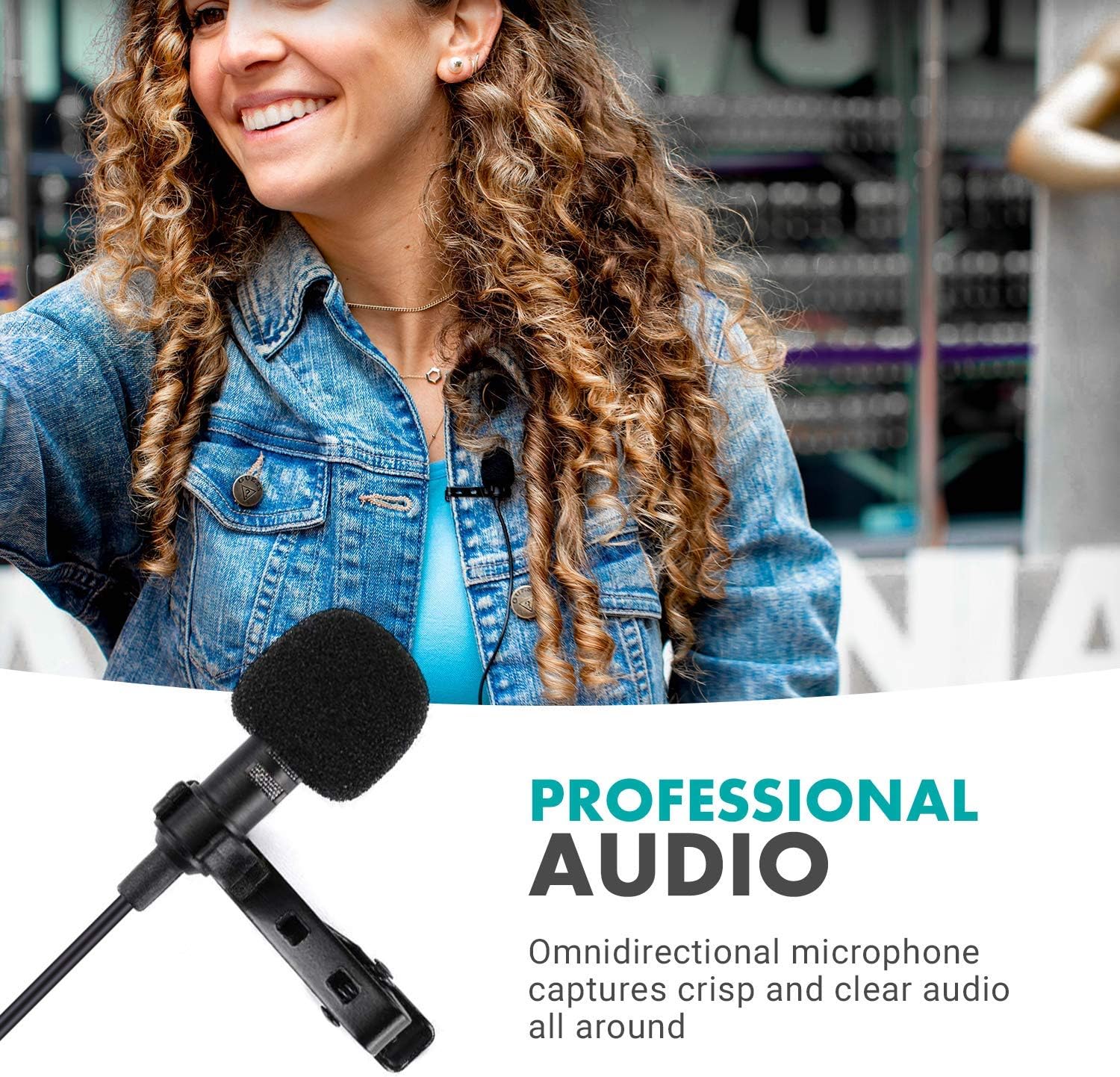 Movo WMX-20 48-Channel UHF Wireless Lavalier Microphone System with 1 Receiver, 1 Transmitter, and 1 Lapel Microphone Compatible with DSLR Cameras (330' ft Audio Range)