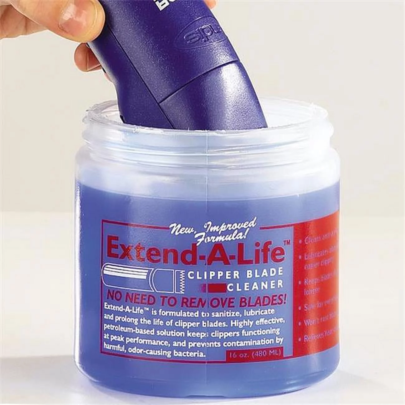 Top Performance Extend-A-Life Blade Rinses — Handy Cleaners for Dog-Grooming Clippers, 32oz