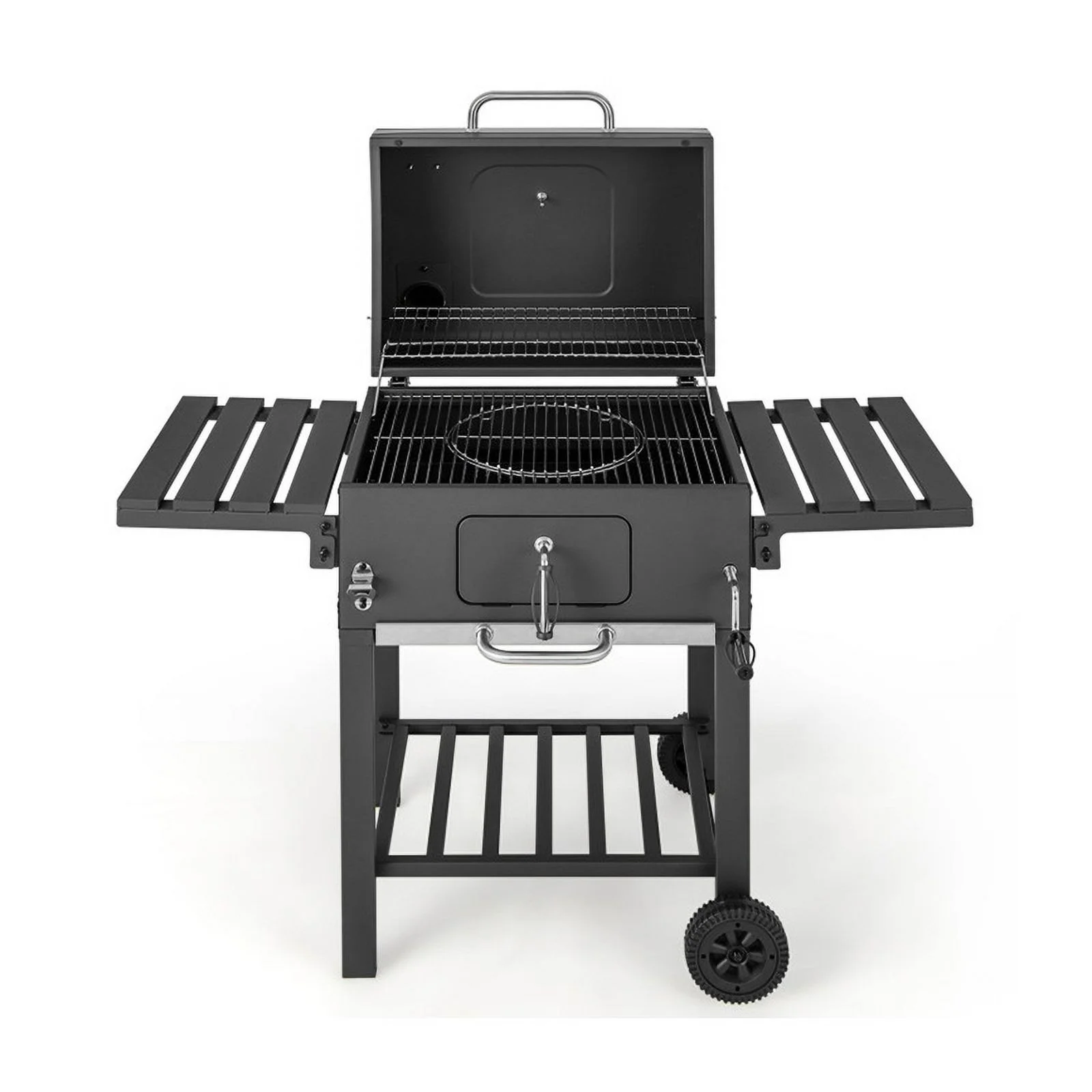 Premium Charcoal Grill with Storage Shelf - 59.15 - Enhance your outdoor cooking with our versatile grill!