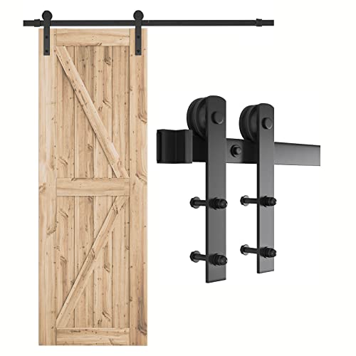SMARTSTANDARD 6.6FT Barn Door Hardware kit, Barn Door Track, Sliding Door Hardware kit, Smoothly and Quietly -Heavy Duty Sturdy -Easy to Install, Fit 36