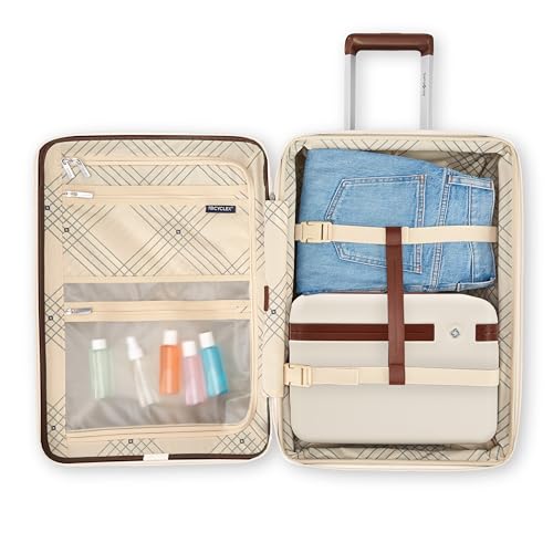 Virtuosa Hardside 21 Inch Carry On Luggage - Airline Approved with 360° Spinner Wheels, RightHeight™ Adjustable Handle - Zippered WetPak™ - TSA Lock - Expandable Light Polycarbonate Shell - Navy