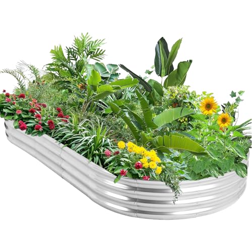 Raised Garden Bed, 8x4x1 FT Raised Beds for Galvanized, Metal Planter Boxes Outdoor for Vegetables, Flowers, Herbs, and Succulents
