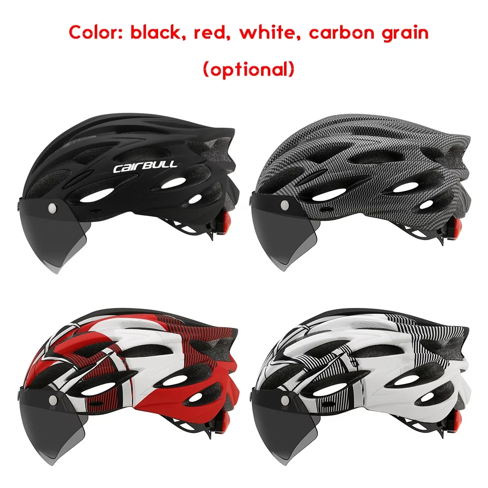 CAIRBULL Road Mountain Bike Riding Helmet with Lens, Brim, and Taillight Essential Equipment for Safe and Exciting Rides