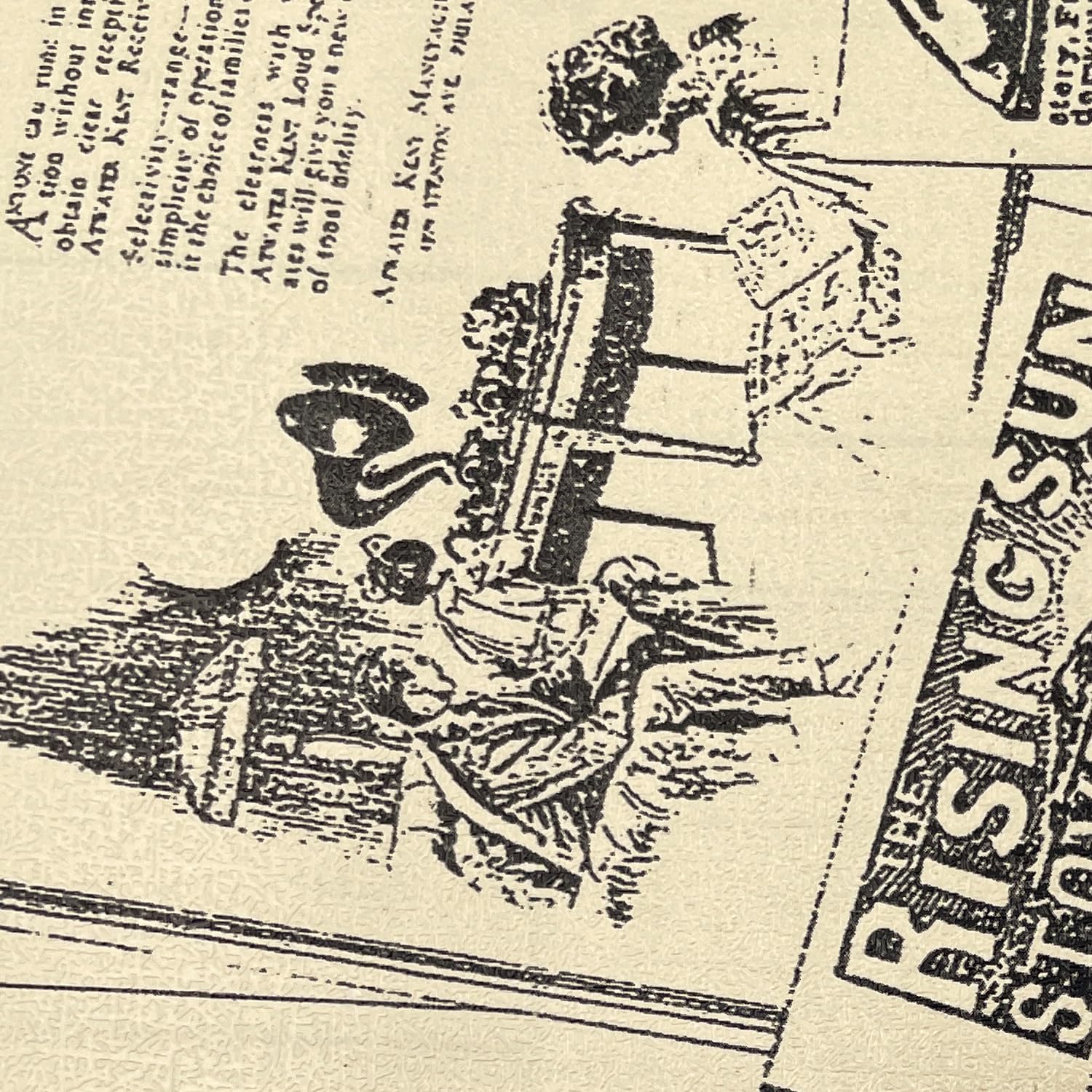 Old Fashion Newspaper Furniture Protective Paper Roll Peel Stick Shelf Drawer Liner Locker Sticker 17.7 Inch by 13 Ft