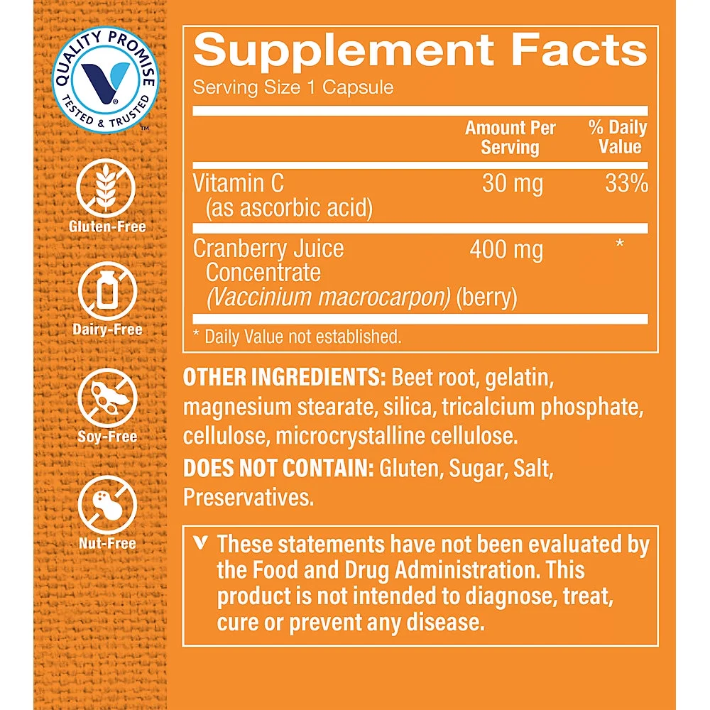 The Vitamin Shoppe Cranberry Plus 400MG, Natural Antioxidant Supplement that Supports Urinary Tract Health (180 Capsules)