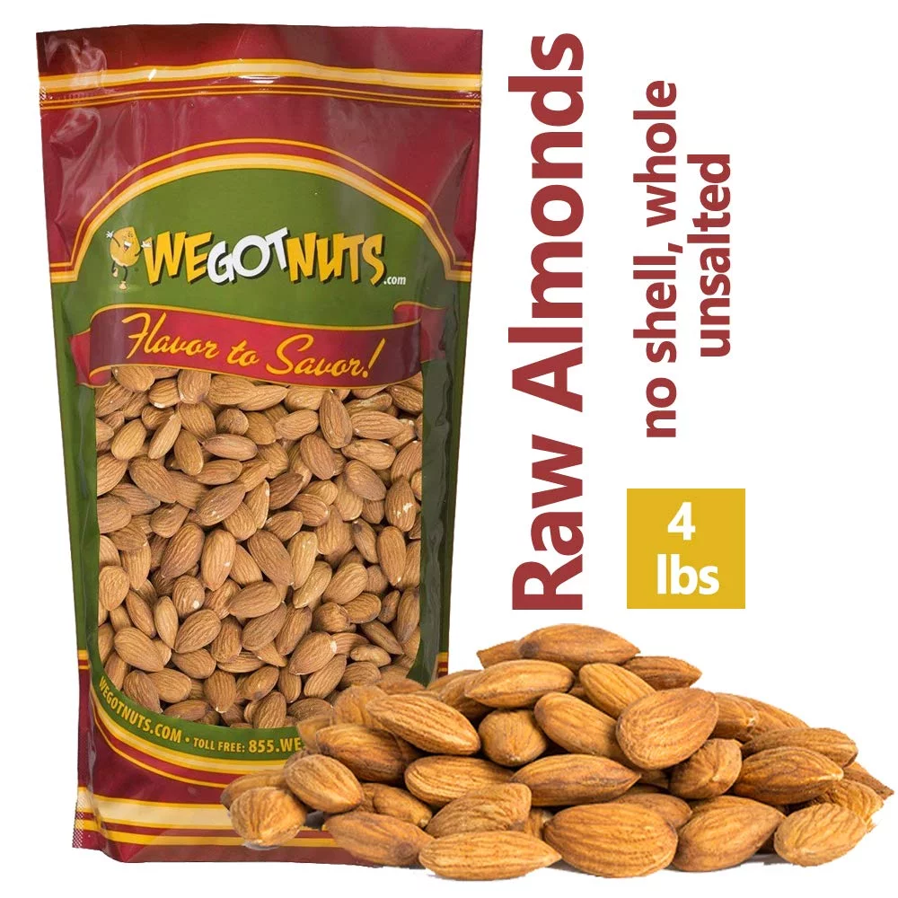 Almonds - Jumbo, Raw, Whole, Shelled, Unsalted 4 pounds