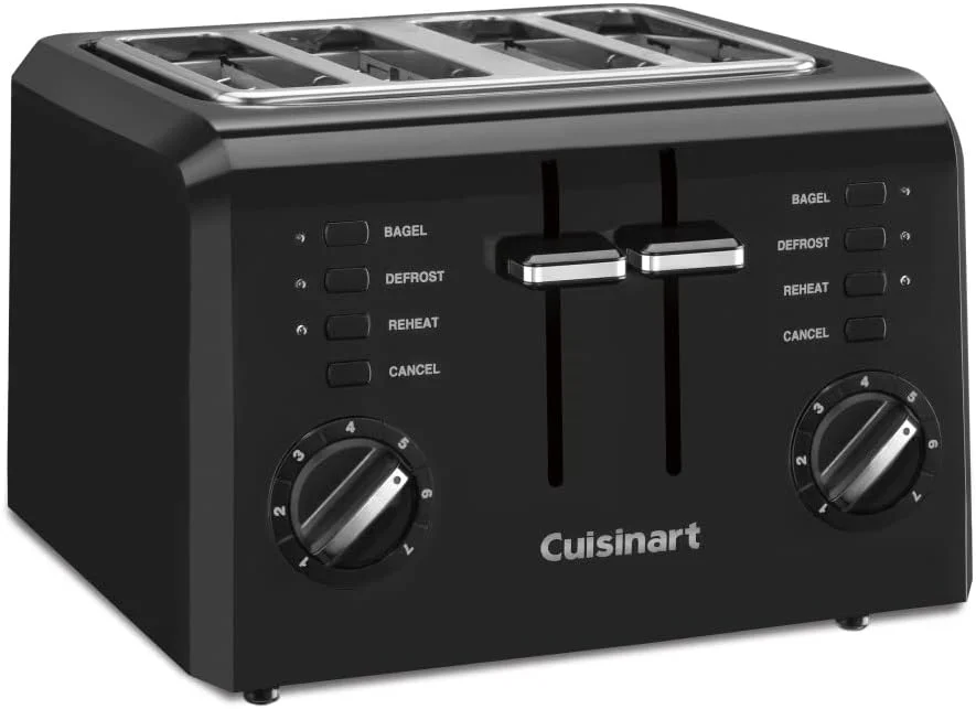 Open Box Cuisinart CPT-142BK 4-Slice Compact Plastic Toaster - Black