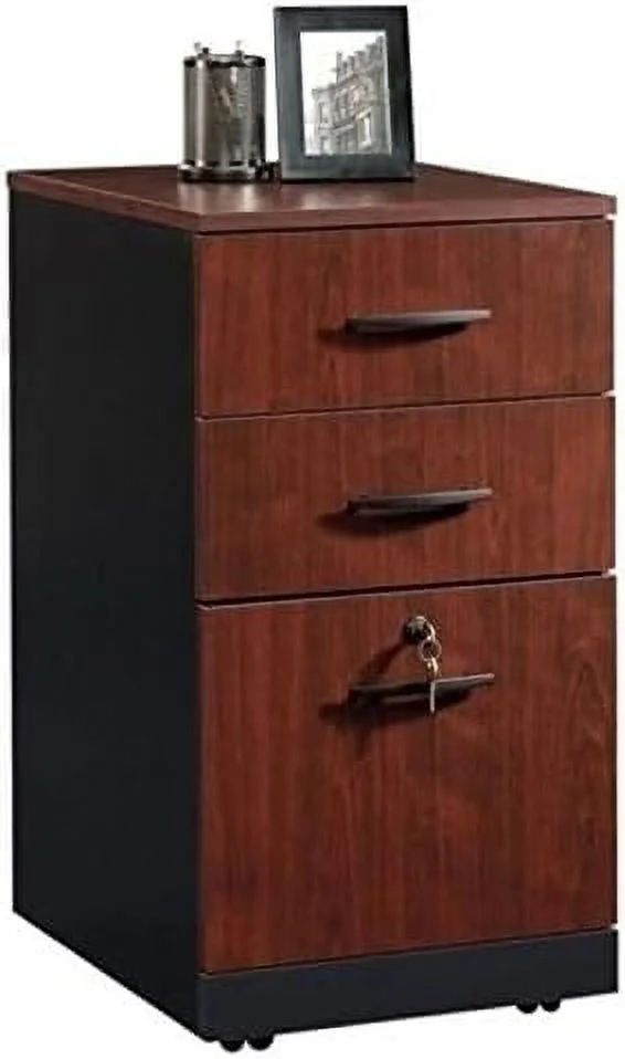 3 Drawer Pedestal, File Storage Cabinet With A Key Lock In Classic Cherry