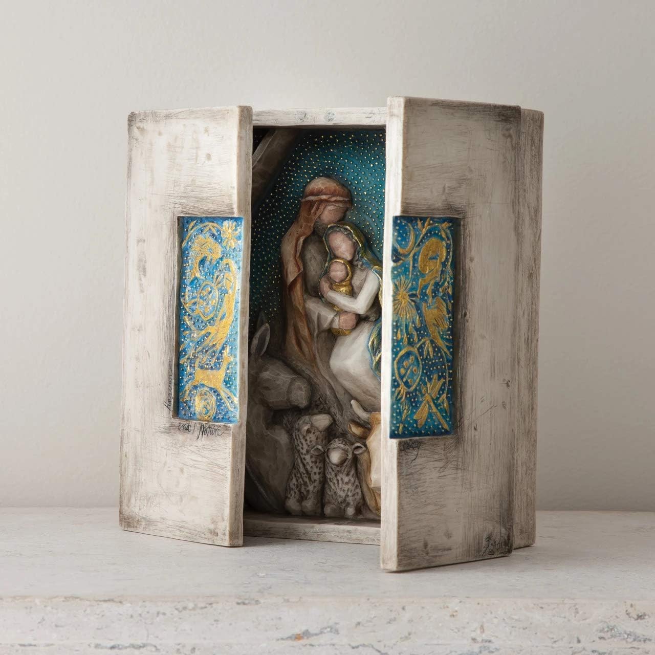 Willow Tree Starry Night Nativity, sculpted hand-painted nativity triptych