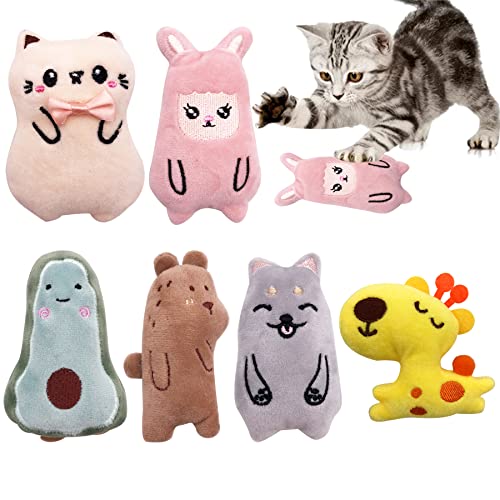 10 Pcs Christmas Cat Catnip Toys for Indoor Cats Interactive Xmas Plush Stuffed Kitten Chew Bite Kick Toys Kitty Playing Relieve Stress Cat Lovers