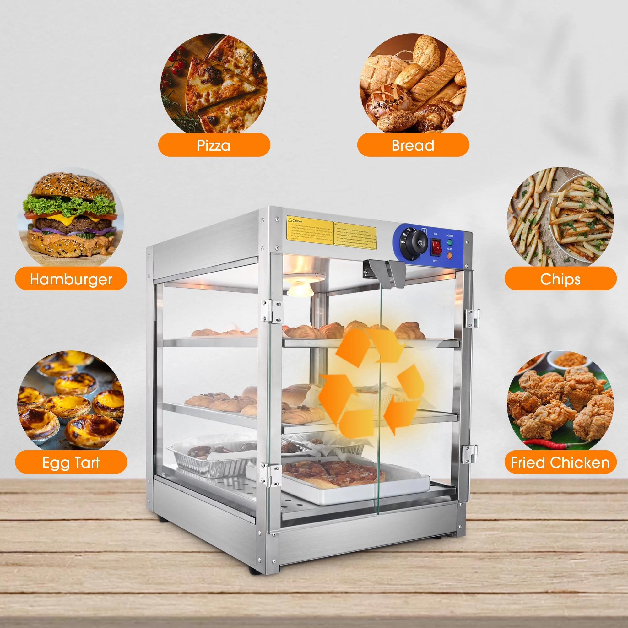 WeChef Commercial Food Warmer 3-Tier 20x20x24