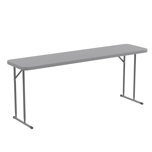 Flash Furniture Kathryn 6' Plastic Folding Training and Event Table, Rectangular Folding Training Table with 220-lb. Static Weight Capacity, White