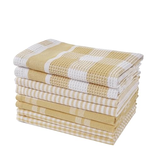 LANE LINEN Kitchen Towels Set of 12-100% Cotton, Quick-Drying 18” x 28” Absorbent Dish & Tea Towels, Premium Hand Towels for Drying Dishes - Christmas Red