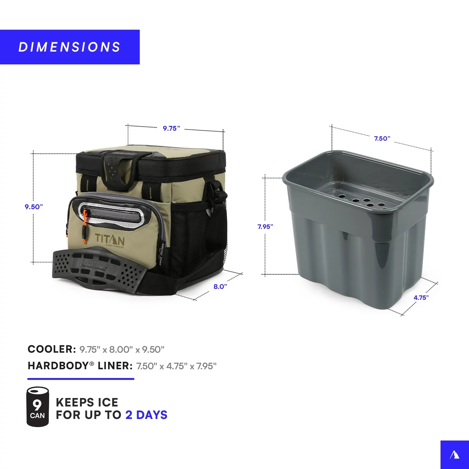 Arctic Zone® Titan Deep Freeze® 9 Can/6 Quart Zipperless HardBody® Cooler - Moss