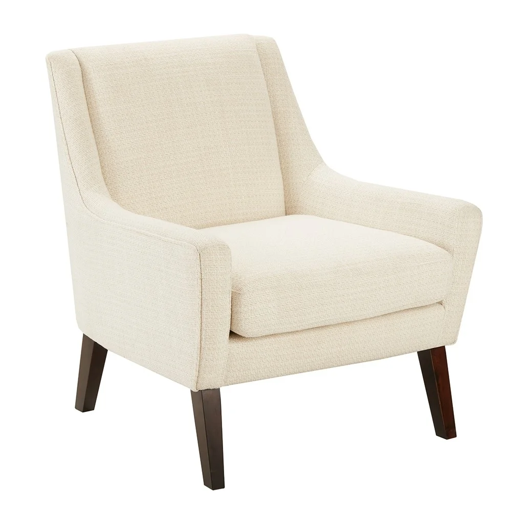Gracie Mills Barker Morocco Wood Finish Accent Chair with Cream Fabric - GRACE-9680