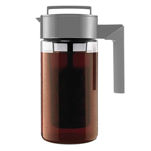 Takeya Tritan Cold Brew Coffee Maker - Airtight Pitcher with Leak-Free Lid - BPA-Free Cold Brew Maker with Silicone Handle - Dishwasher-Safe Pitcher for Homemade Cold Brew - 1 Quart, Black