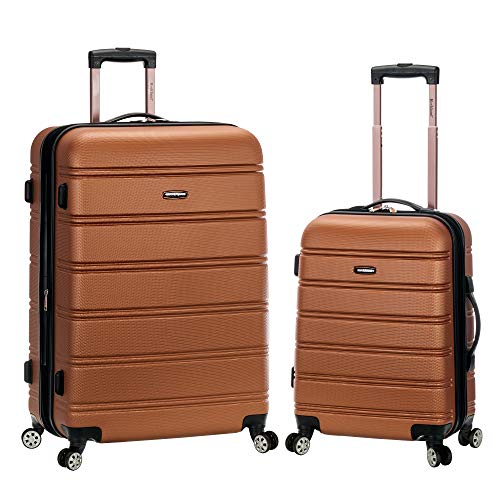 Rockland Melbourne Hardside Expandable Luggage with Spinner Wheels, 2TONEBLUE, 2 Piece (20/28)