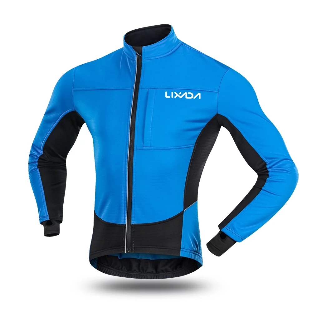Lixada Men's Windproof Cycling Jacket Thermal Polar Fleece, MTB Bike Riding Coat