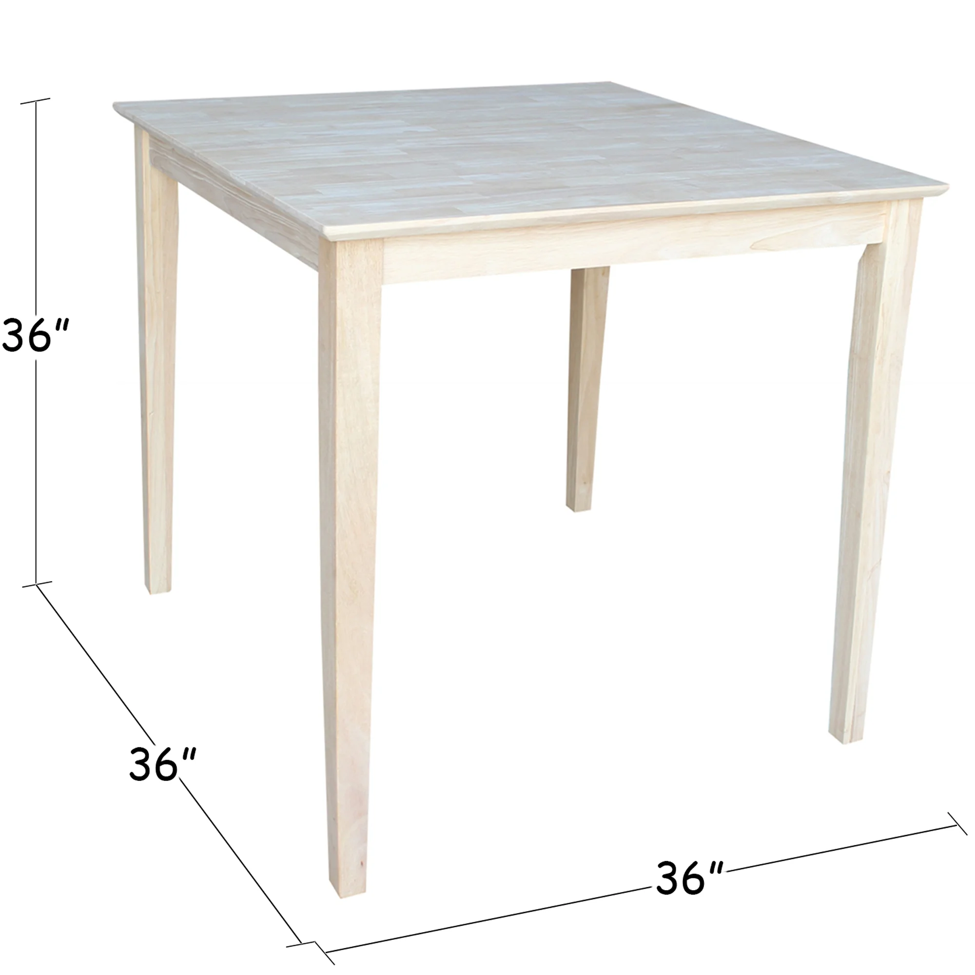 Solid Wood Top Table, Shaker Legs