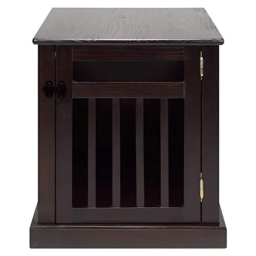 Casual Home Wooden Medium Pet Crate, End Table, Espresso