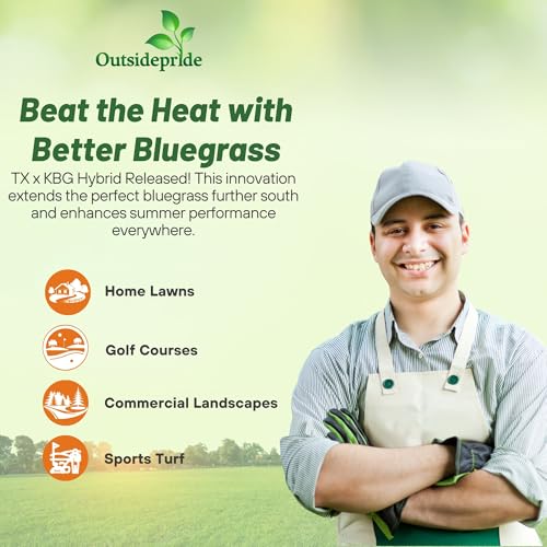 Outsidepride 5 lb. SPF-30 Heat & Drought Tolerant Hybrid Bluegrass Lawn Grass Seed