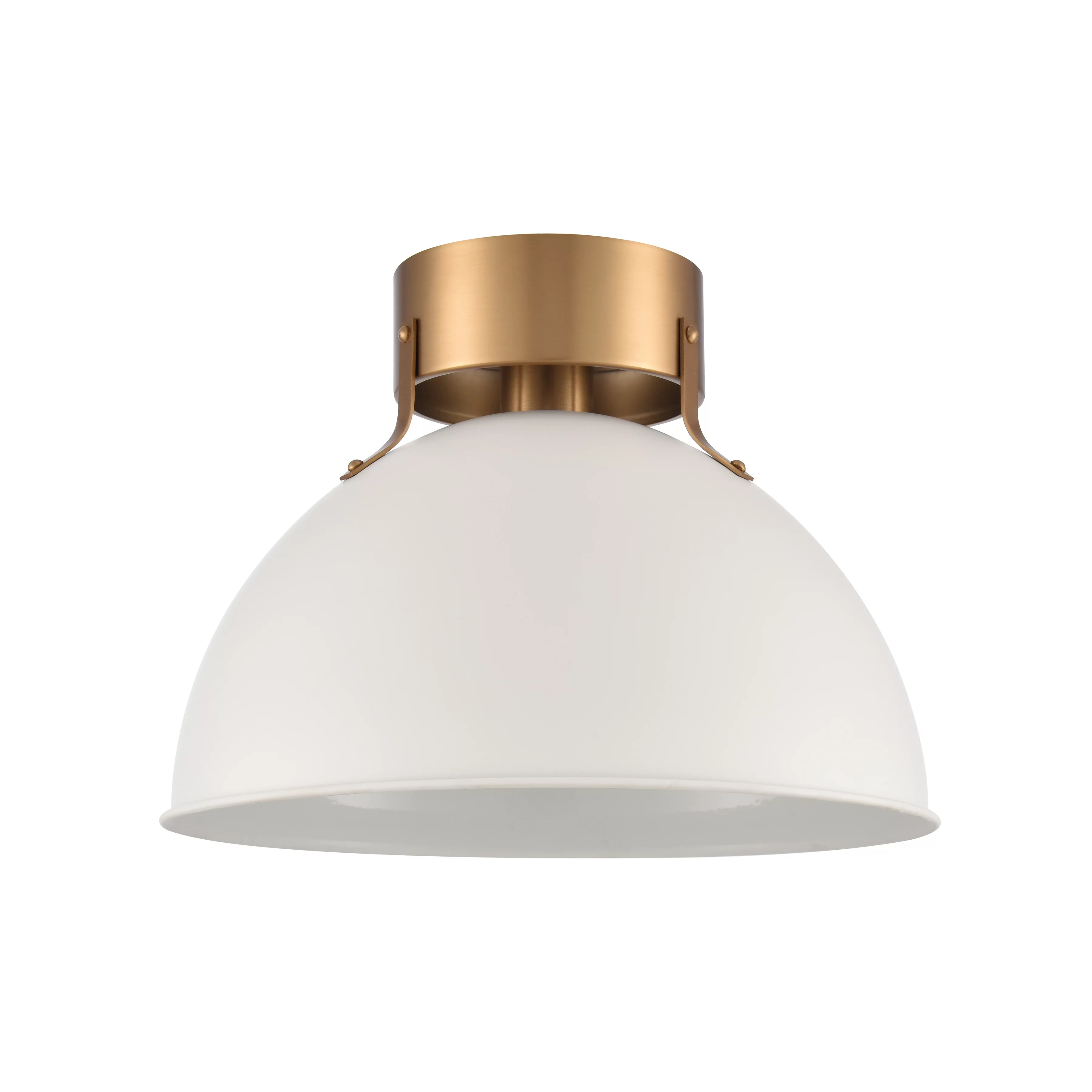 Elk Home 12-Inch Wide Zayne Semi Flush Mount, Modern, Matte White