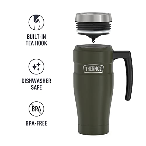 THERMOS Stainless King Vacuum-Insulated Travel Mug, 16 Ounce, Matte Stainless Steel