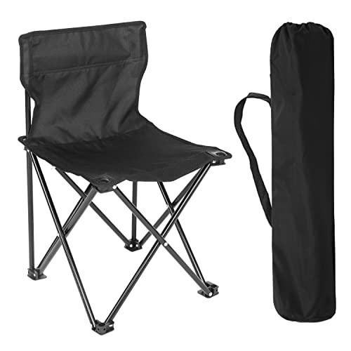 YSSOA Removable Footrest Reclining Camping Chair, 1-Pack, Black
