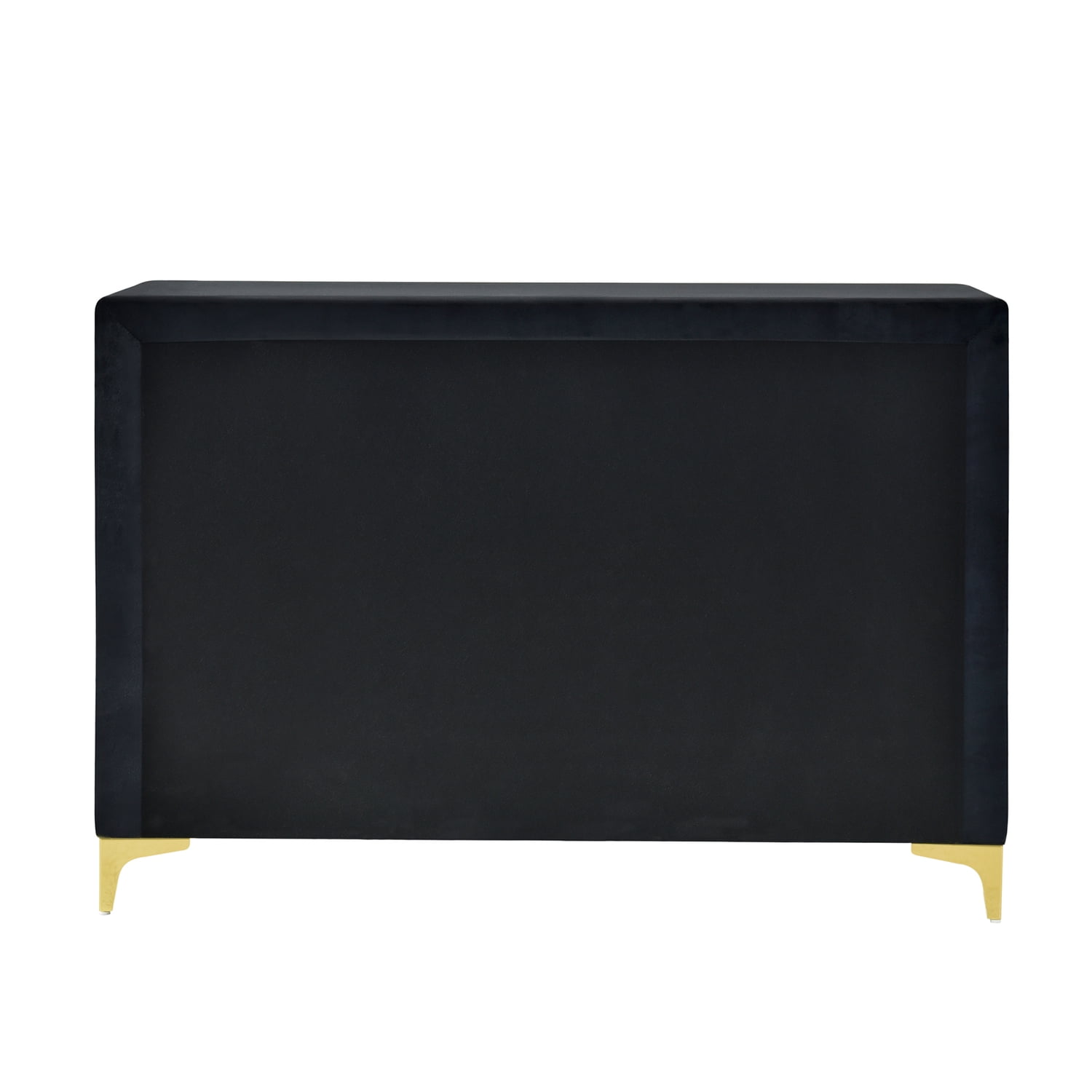 Better Home Products Velvet 6 Drawer Dresser with Gold Legs and Trim