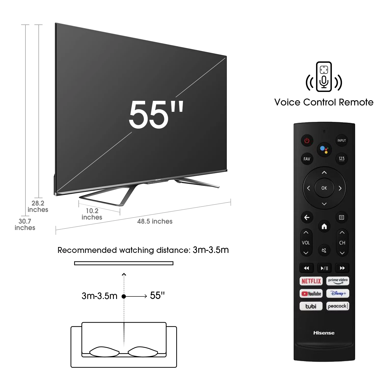 Hisense 55U8G 55-inch 4K Premium HDR Dolby Vision ULED Smart TV (2021)