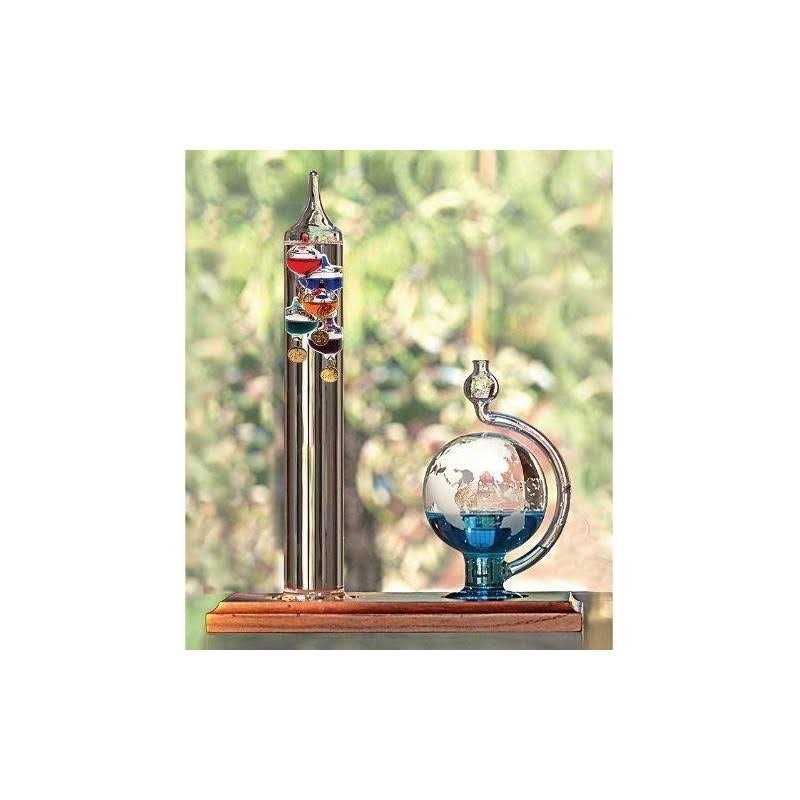 Lily’s Home Galileo Thermometer with Etched Glass Globe Barometer a Timeless Design That Measures Temperatures from 64oF to 80oF with a Beautiful