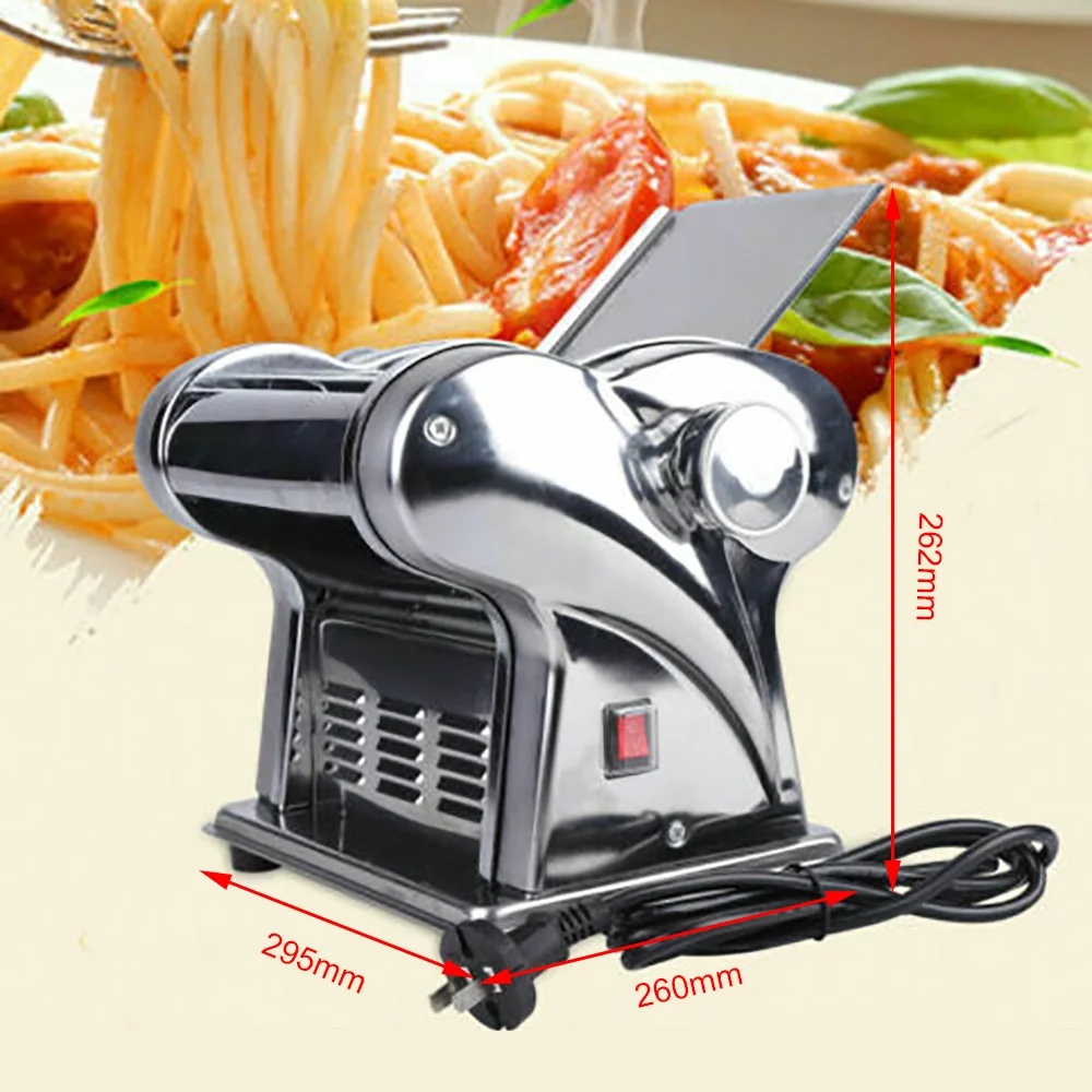 Miumaeov Electric Commercial Pasta Maker Machine Double-Knife Pressing Machine Made of Stainless Steel for Dumplings Noodles Pasta