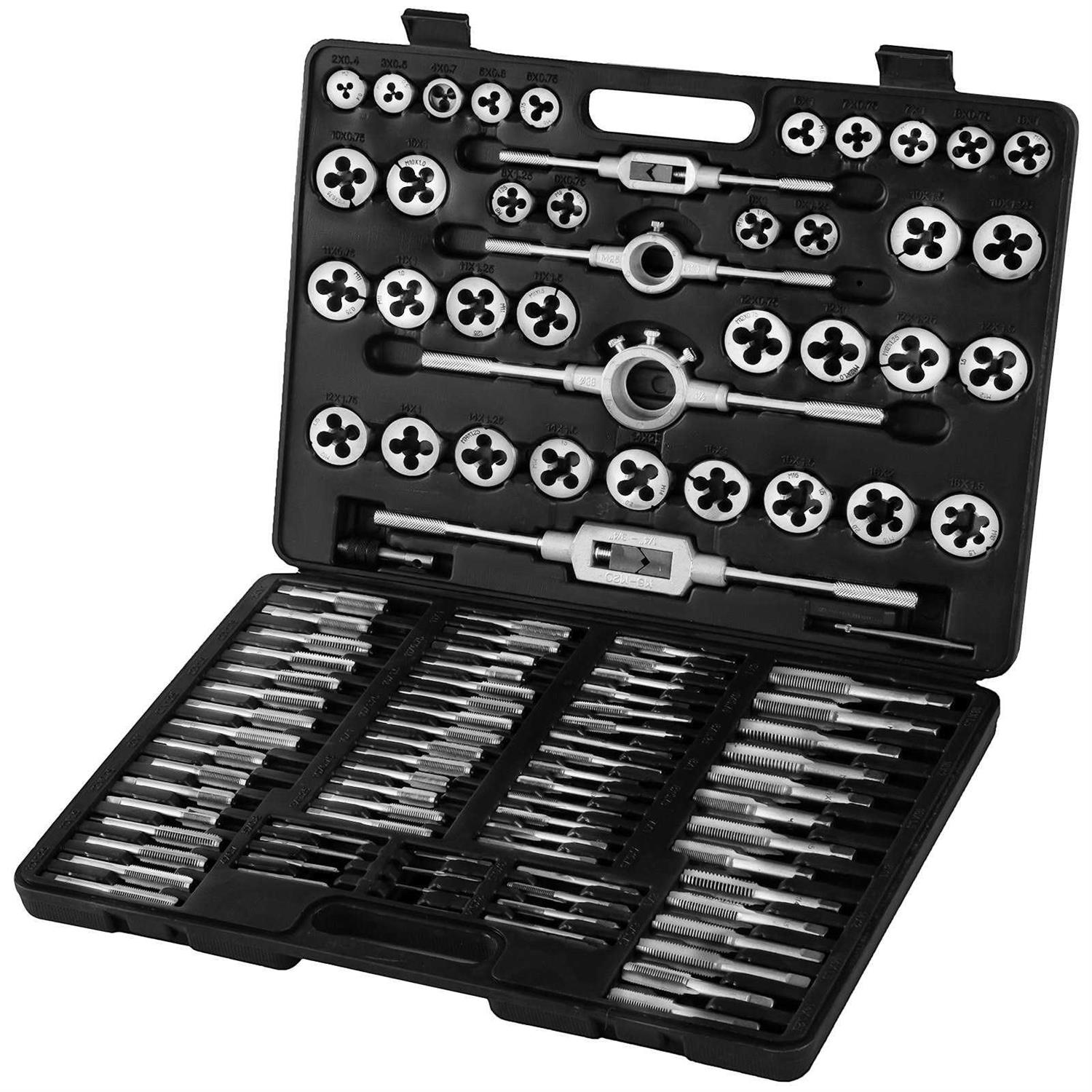 VEVOR 110Pcs Tap and Die Set Include Metric Tap and Die Set M2-M18 Tungsten Steel Titanium Tap & Die Sets with Storage case Large Tap and Die Set 110JSZBYTZ0000001V0 - Shop Hardware Tools Online Store